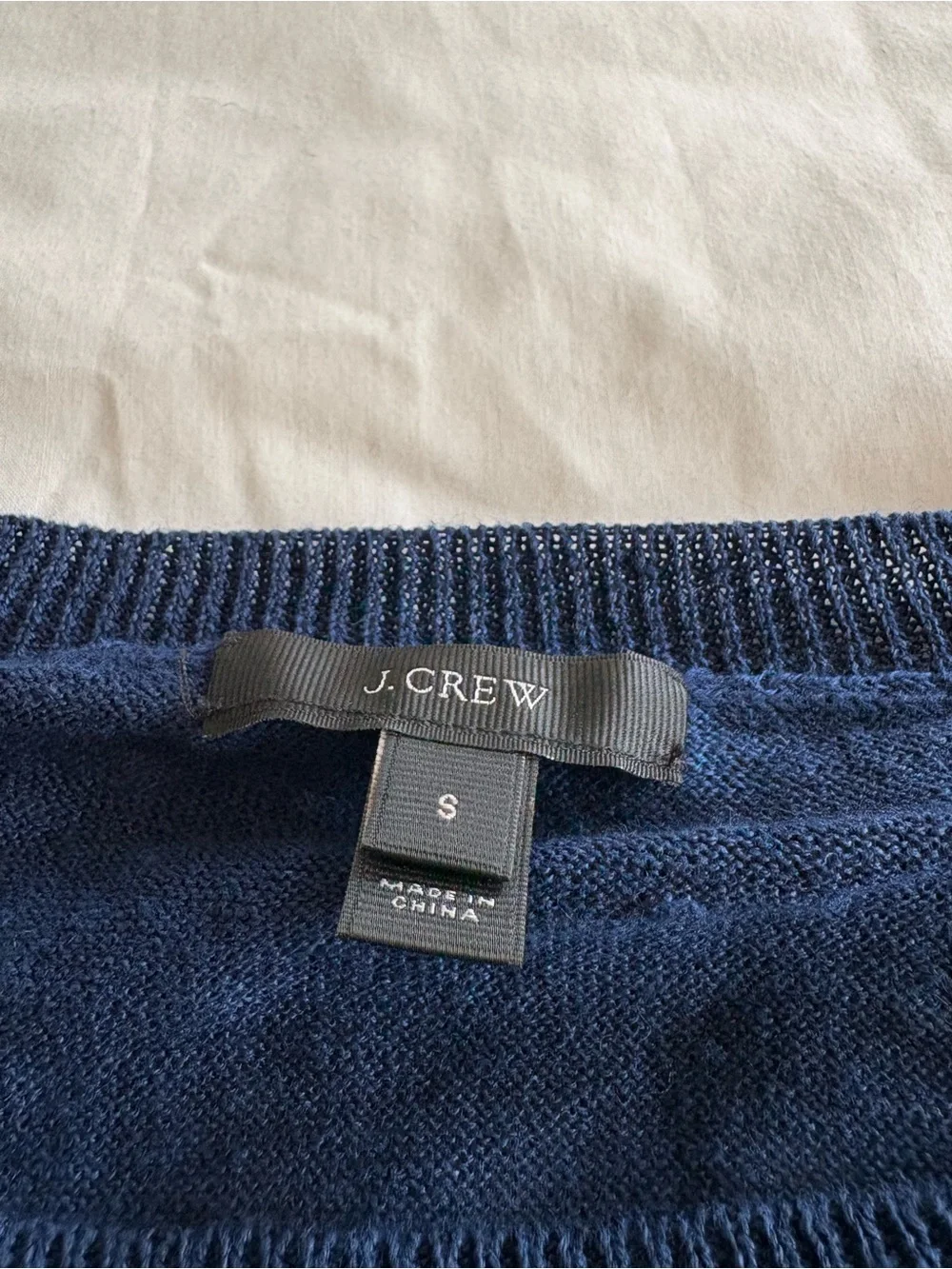 J. Crew Women's Navy Lightweight Linen Crewneck Sweater
